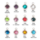 Simulated Birthstone Charms Stainless Steel Pendant Jewelry Lot