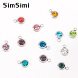 Simulated Birthstone Charms Stainless Steel Pendant Jewelry Lot
