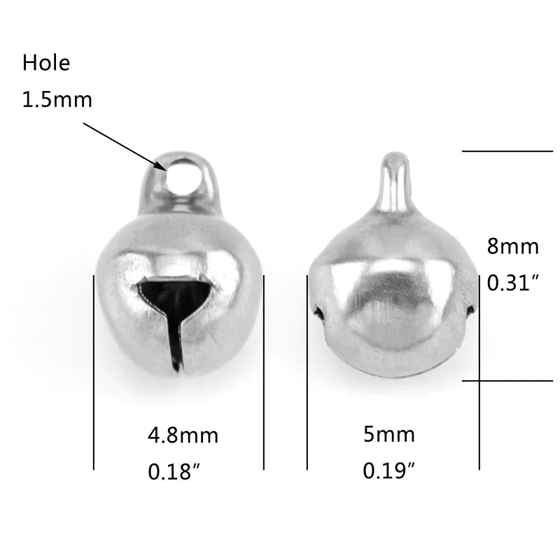 Simsimi Small Bells 6mm 8mm 10mm Jingle Bell Jewelry Pendants Charm 100pcs