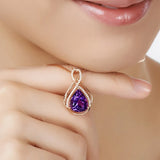 Simulated Amethyst Sapphires Gemstone Pendant Charm
