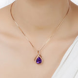 Simulated Amethyst Sapphires Gemstone Pendant Charm
