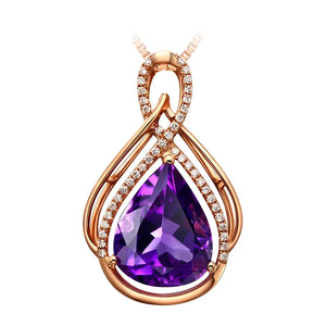 Simulated Amethyst Sapphires Gemstone Pendant Charm