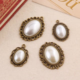 Simulated Pearl 13*18mm/18*25mm Oval Half Cut Faux Pearl Beige/White Bead