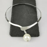 Simulated Pearl Alloy Torques Choker Necklace Statement Collar Jewelry
