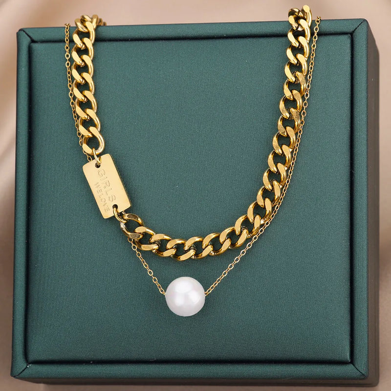 Simulated Pearl Bead Choker Necklace Vintage Jewelry
