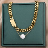 Simulated Pearl Bead Choker Necklace Vintage Jewelry