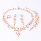 Simulated Pearl Jewelry Sets For Women Pendant Beads Crystal Necklace Earrings