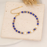 Simulated Pearl Stone Bead Bracelet Evil Eye Charm Jewelry Gift