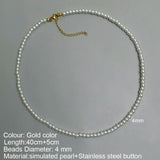 Simulated Pearl Choker Necklace Vintage Women's Jewelry