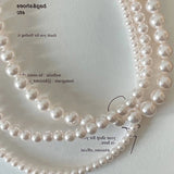 Simulated Pearl Women's Choker Necklace Vintage Stainless Steel Jewelry
