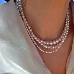 Simulated Pearl Choker Necklace Vintage Women's Jewelry