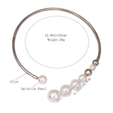 Simulated Pearl Torques Choker Necklace For Women