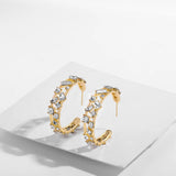 Simulated Pearls Big Round Hoop Earrings for Women