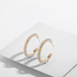 Simulated Pearls Big Round Hoop Earrings for Women