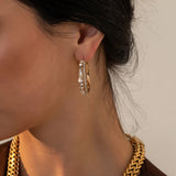 Simulated Pearls Big Round Hoop Earrings for Women