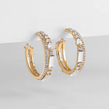 Simulated Pearls Big Round Hoop Earrings for Women