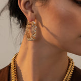 Simulated Pearls Big Round Hoop Earrings for Women