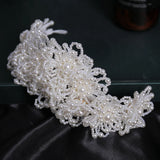 Simulated Pearls Flowers Tiaras Wedding Hairbands Silver Head Ornaments