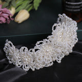 Simulated Pearls Flowers Tiaras Wedding Hairbands Silver Head Ornaments