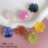 Plated Camellia Double Hole Rose Bead Patch DIY Accessories