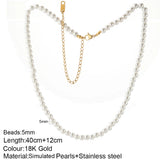 Simulated pearls Bead Necklaces for Women Vintage Pearl Woman's Choker