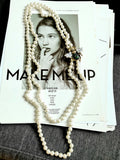 Simulated-pearls Beads Chain Necklace Crystal Insects Necklace