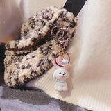 Simulation Dog Keychain Bichon Frise Schnauzer Pet Key Chains Holder