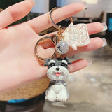 Simulation Dog Keychain Bichon Frise Schnauzer Pet Key Chains Holder