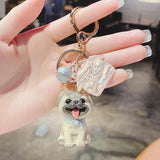 Simulation Dog Keychain Bichon Frise Schnauzer Pet Key Chains Holder