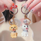 Simulation Dog Keychain Bichon Frise Schnauzer Pet Key Chains Holder