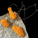 Fried Chicken Pendant Necklace Realistic Food Chaine Po