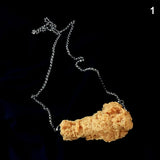 Fried Chicken Pendant Necklace Realistic Food Chaine Po