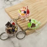Ice Cream Keychain Pendant Fun Food Play Milk Tea Cup Bag Charm