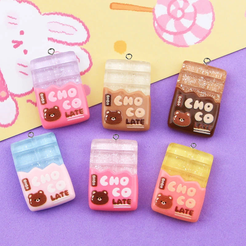 Jelly Chocolate Resin Food Charms Pendant Earring DIY Jewelry