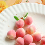 Sweet Foam Peach Pendant Set DIY Hairpin Earrings 10pcs