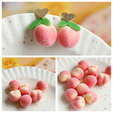 Sweet Foam Peach Pendant Set DIY Hairpin Earrings 10pcs