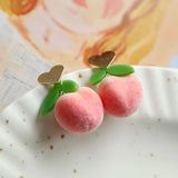 Sweet Foam Peach Pendant Set DIY Hairpin Earrings 10pcs