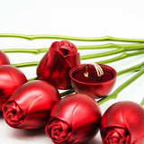 Rose Ring Box Wedding Ceremony Necklaces Bearer Case Jewelry Holder
