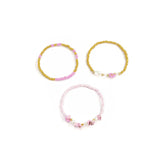 Sindlan 3Pcs Vintage Pearl Pink Natural Stone Wrist Bracelet for Women