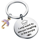 Prince Fans Jewelry The Purple Umbrella Keychain Song Lyrics Inspired Key Chain