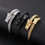 Men's Stainless Steel Dragon Layer Bangle Chain Jewelry