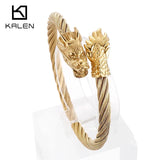 Men's Stainless Steel Dragon Layer Bangle Chain Jewelry