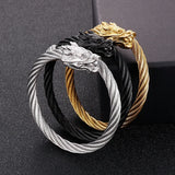 Men's Stainless Steel Dragon Layer Bangle Chain Jewelry