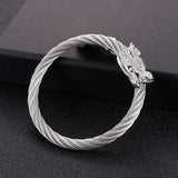 Men's Stainless Steel Dragon Layer Bangle Chain Jewelry