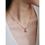 Single Big Pearl Necklace Female Neck Chain Clavicle Chain Short Sweater Chain