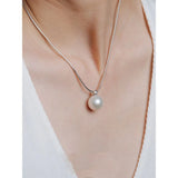 Single Big Pearl Necklace Female Neck Chain Clavicle Chain Short Sweater Chain