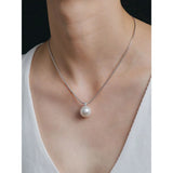 Single Big Pearl Necklace Female Neck Chain Clavicle Chain Short Sweater Chain