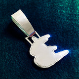 Cursive Letter Pendant Men Necklace with CZ Chain A-Z