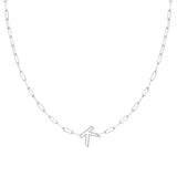 Chain Letter Necklace Initial Pendant Paper Clip Stainless Steel Jewelry