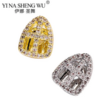Crystal Tooth Cap Grillz Hip Hop Teeth Brace Women Men Single Cross Piercing